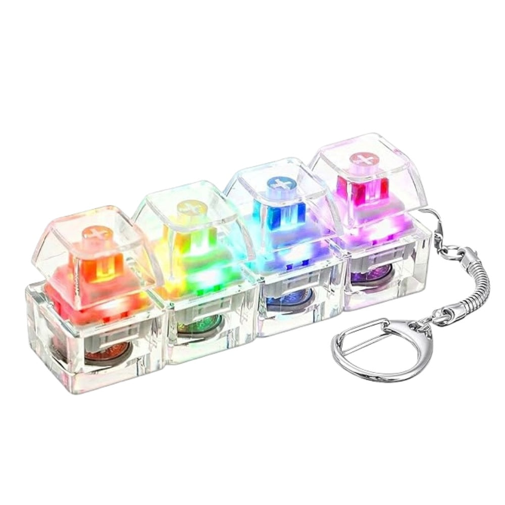 Mechanical Keyboard Fidget Stress Relief Keychain 4 Buttons