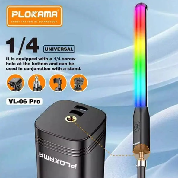 Plokama VL-06 Pro RGB Light Stick (Rechargeable)