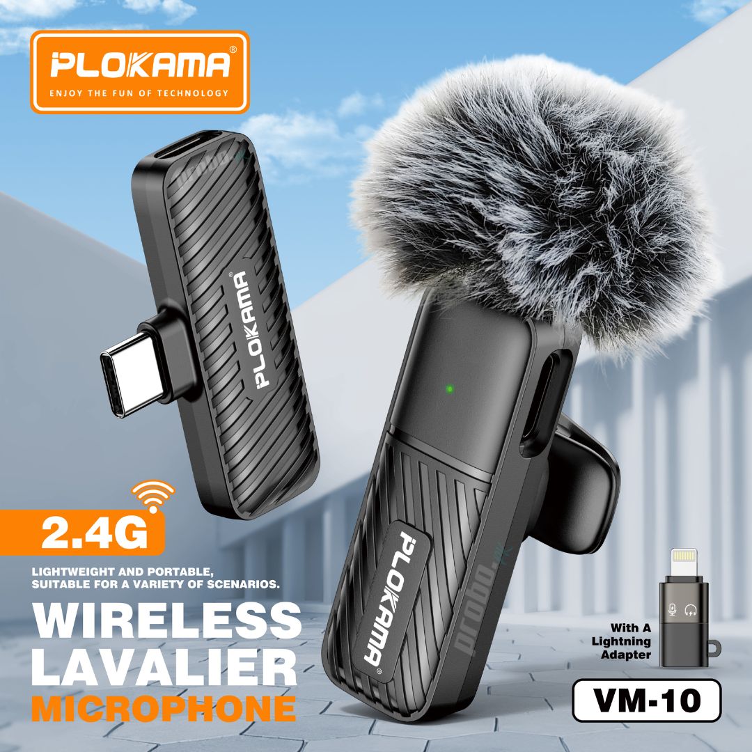 Plokama VM-10 Wireless Lavalier Microphone for Android & iPhone (Single)