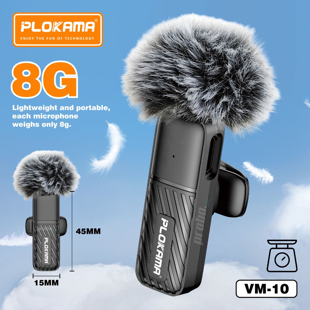 Plokama VM-10 Wireless Lavalier Microphone for Android & iPhone (Single)