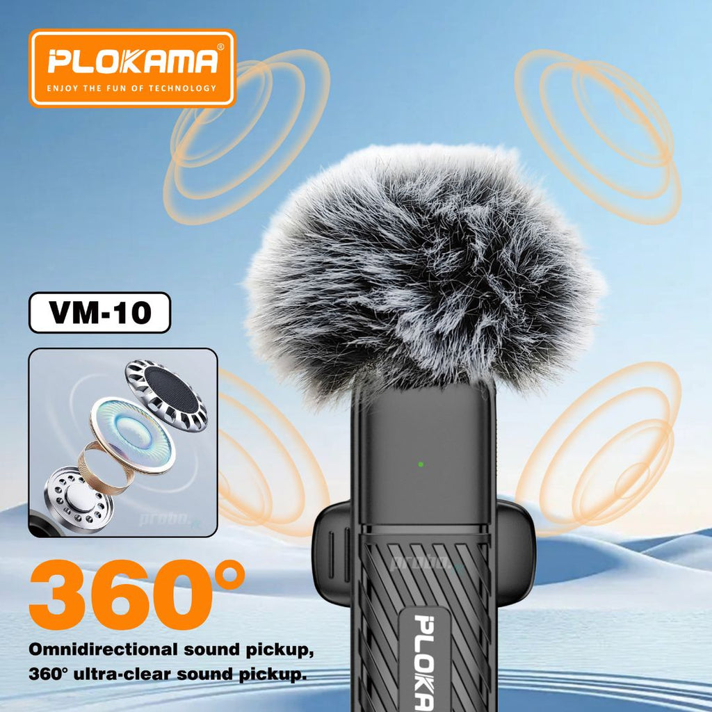 Plokama VM-10 Wireless Lavalier Microphone for Android & iPhone (Single)