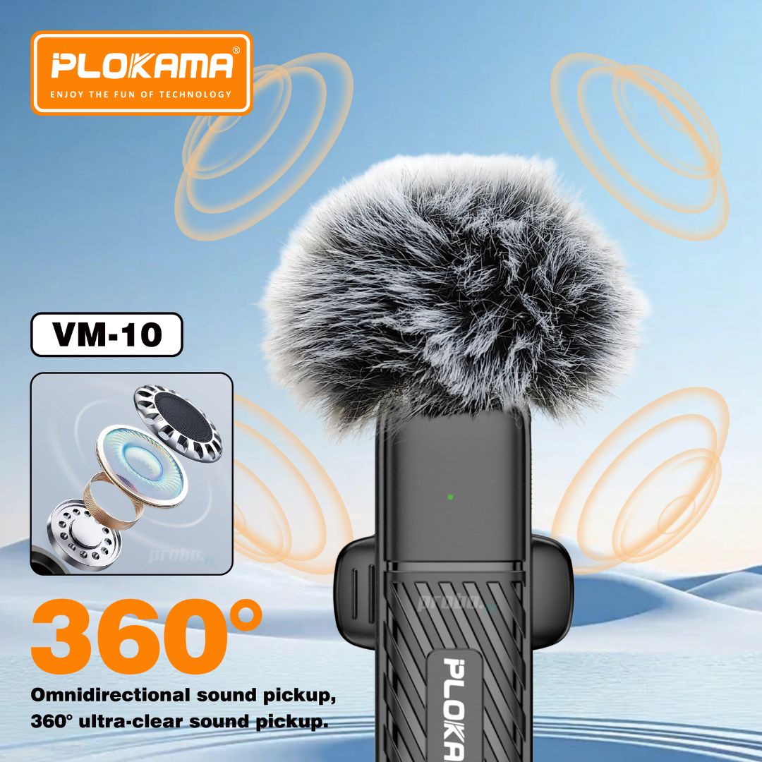 Plokama VM-10 Wireless Lavalier Microphone for Android & iPhone (Single)