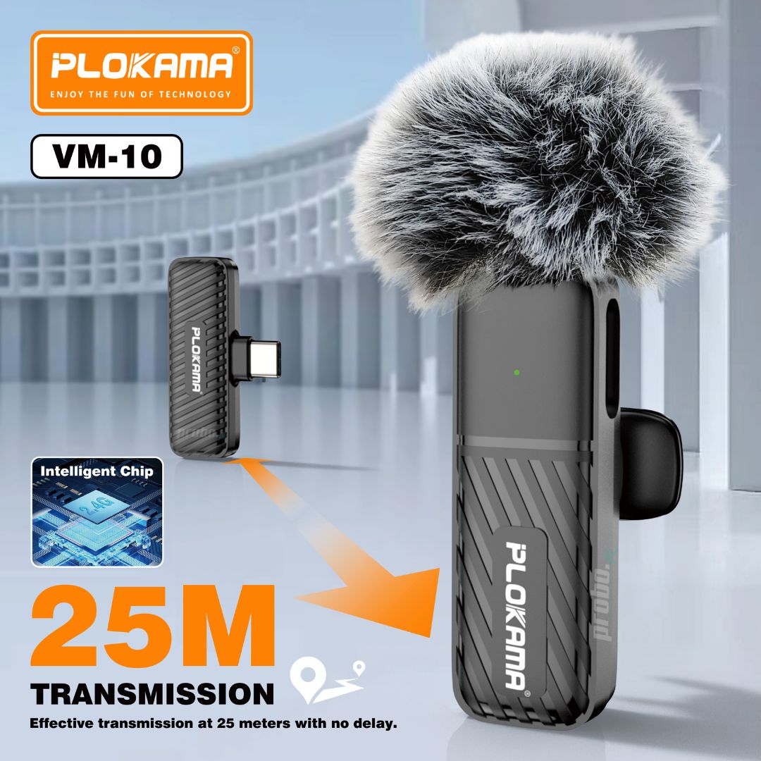 Plokama VM-10 Wireless Lavalier Microphone for Android & iPhone (Single)