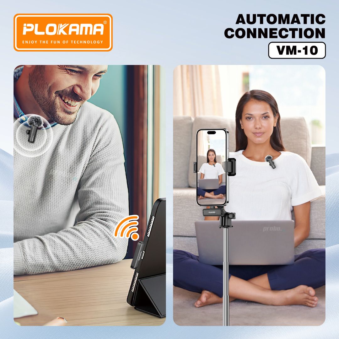 Plokama VM-10 Wireless Lavalier Microphone for Android & iPhone (Single)