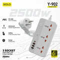YOLO Y-902 Fast Charging Power Extension 2500W
